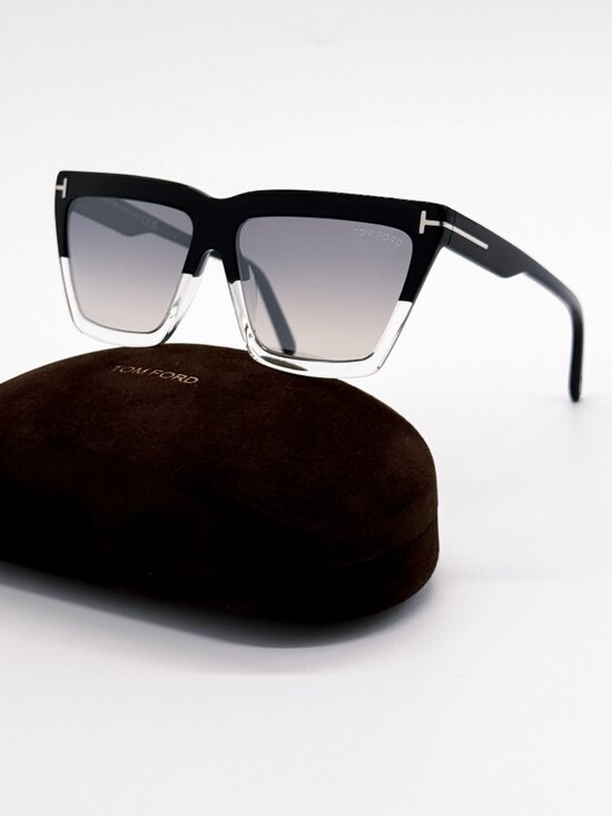 New Tom Ford Eden TF1110 05C Square Black Silver Sunglasses Authentic main image 7